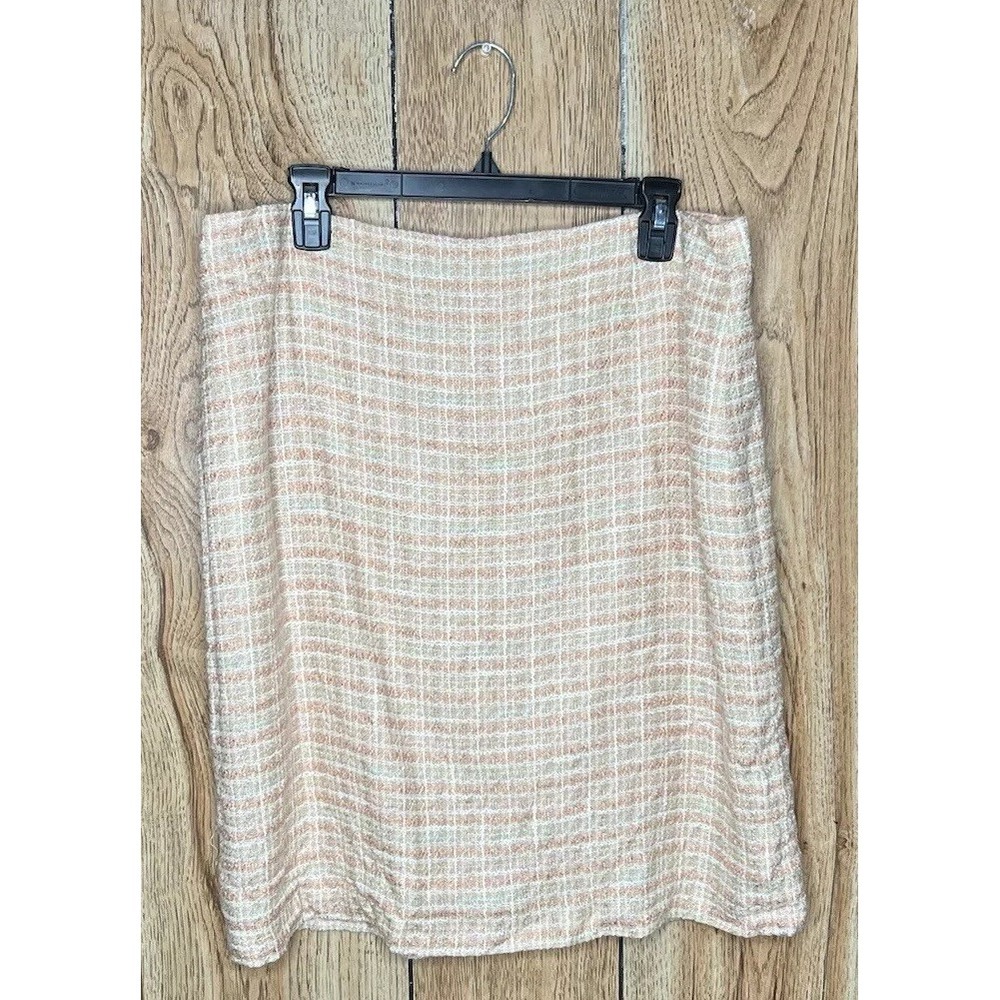 Alex Mari Women's Size XL 16 Skirt W Slit Multi Color Business Casual Zip Up